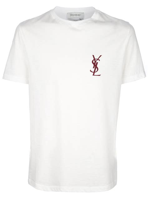 mens white ysl t shirt|farfetch saint laurent shirts.